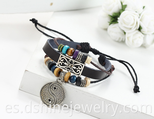 Girl's Charm Leather Bracelet